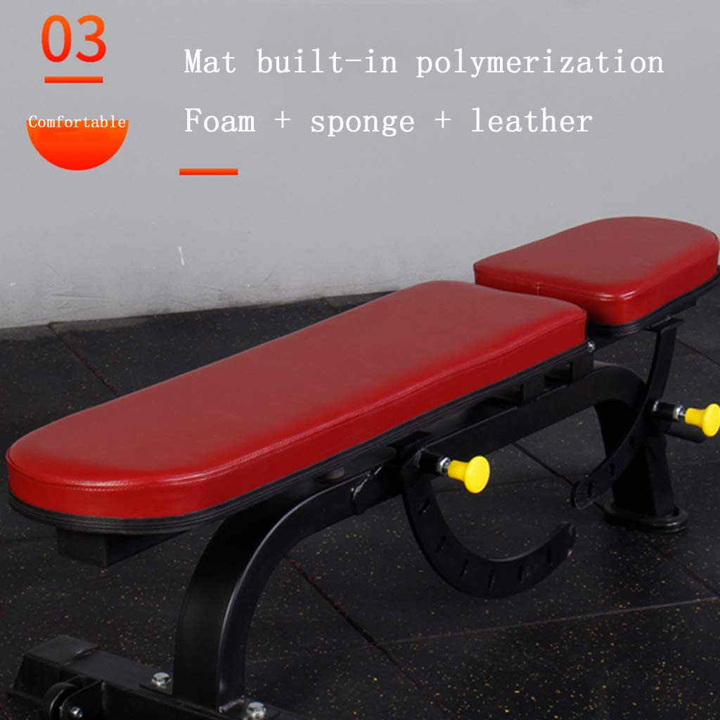 N / A Panche pesiPanca con Manubri, Panca per Palestra Regolabile, Panca per Pesi Pressa, con Comodo Rullo Mobile, Rosso