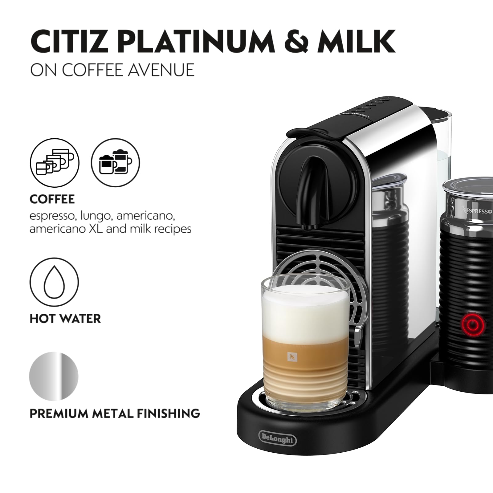 Nespresso CitiZ & Milk Platinum Single Serve Coffee and Espresso