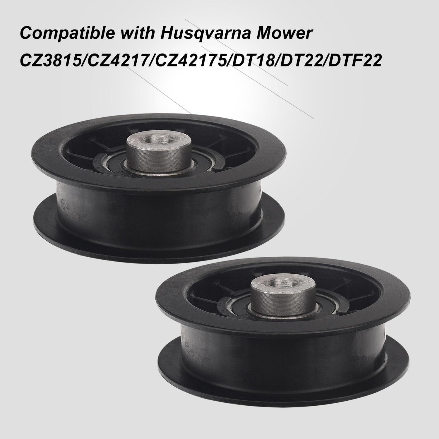 Karbay 539110311 - Polea tensora de repuesto para tractor de césped compatible con Husqvarna Craftsman Poulan cortacésped de giro cero 14259 84005748-3/8 pulgadas ID y 3-1/2 pulgadas OD (paquete de 2)