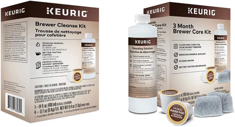 Keurig Brewer Cleaning and Maintenance Kit with Descaling Solution, Rinse Pods, and Water Filters | Compatible with Keurig Classic/1.0 & 2.0 K-Cup Pod Coffee Makers