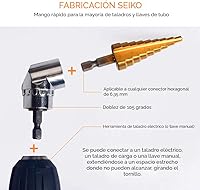 Vista 7 de Juego de extensión de adaptador de llaves de mano de grado de impacto, 3 piezas de 1/4 3/8 1/2 pulgadas con vástago hexagonal + accesorio de taladro