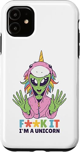 Funda para iPhone 11 LGBTQ Alien F I I'm A Unicorn Rainbow Outer Space Gay Pride