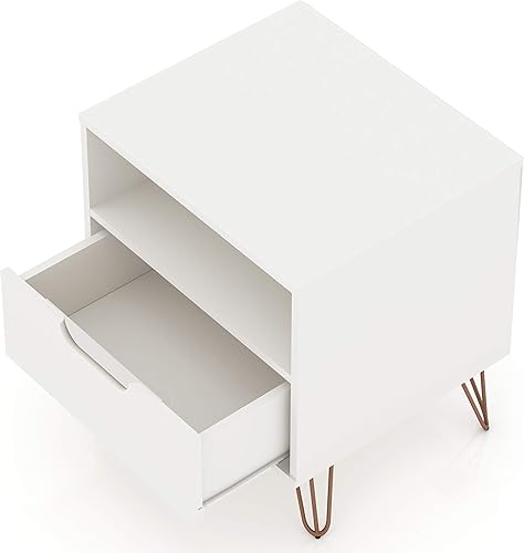 Miniatura 6 de Rockefeller - Mesita de noche de madera con 1 cajón, color blanco