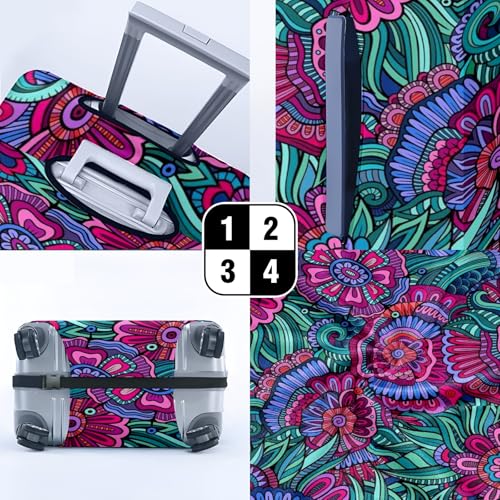 Travel Luggage Cover Suitcase Protector Scratch-Resistant Fit Not Included Suitcase Indian Patterns Ideas S-19-21in4