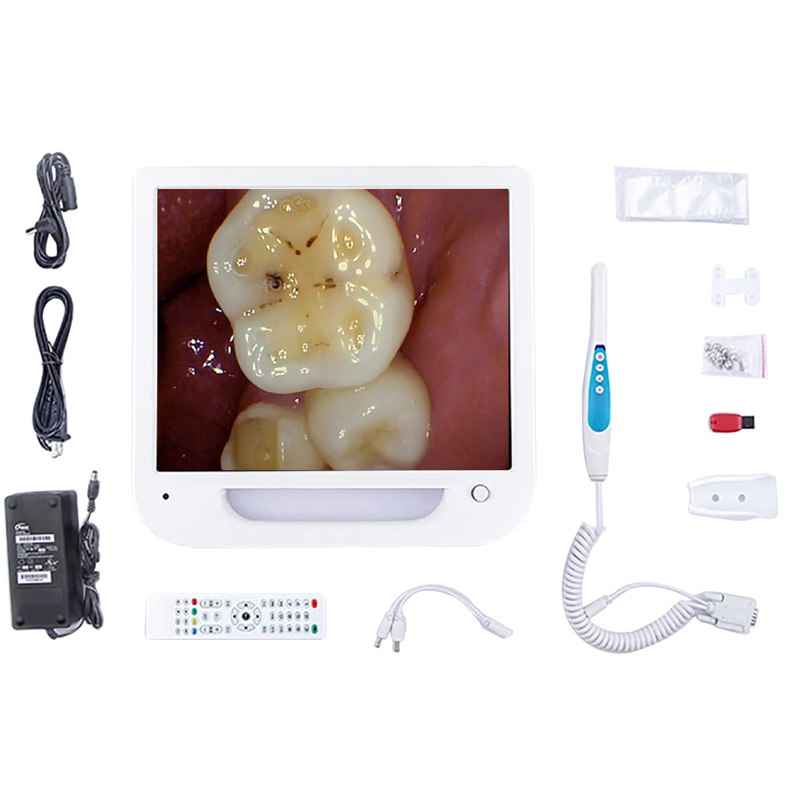 Telecamera Intraorale Dentale, Telecamera Endoscopica Medica Telecamera Intraorale Dentale, VGA con Monitor da 17 Pollici/Scanner Intraorale Digitale CMOS Odontoiatria
