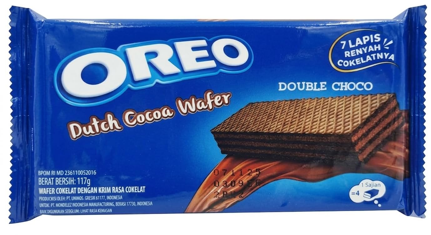OREO Dutch Cocoa Wafer, Double Choco Flavour, 7-Layer Crispy Wafer with Chocolate Cream, 117g By Febora Foods-image-17