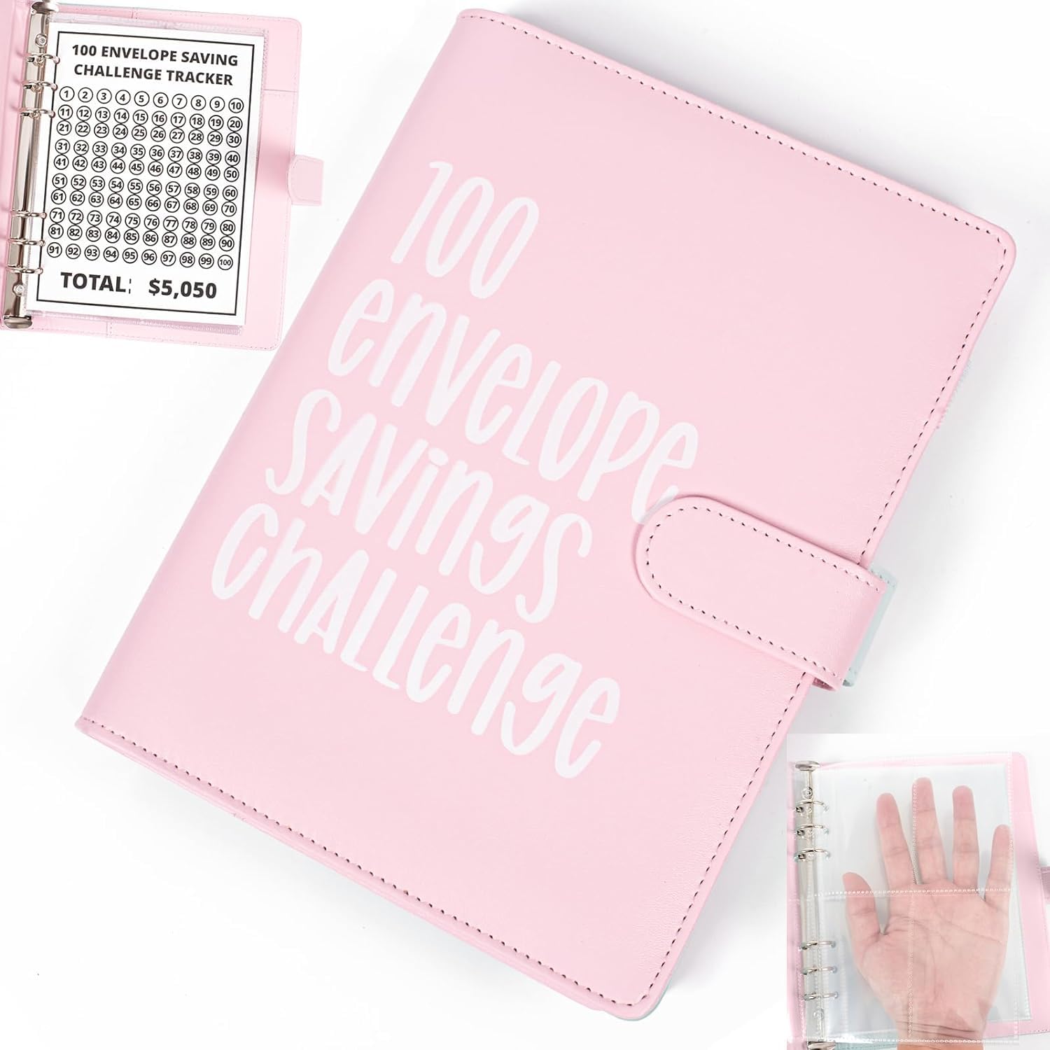 Premium 100 Envelope Saving Challenge Binder | £5050 Money Saving Journey with Cash Envelopes | A6 Wallet, Reusable Cards | Budget Binder for 100 Days Challenge | Ideal for UK Envelope Saving