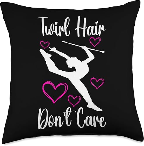 Twirling Outfit Majorette Baton Twirler Gifts Throw Pillow, 18x18, Multicolor