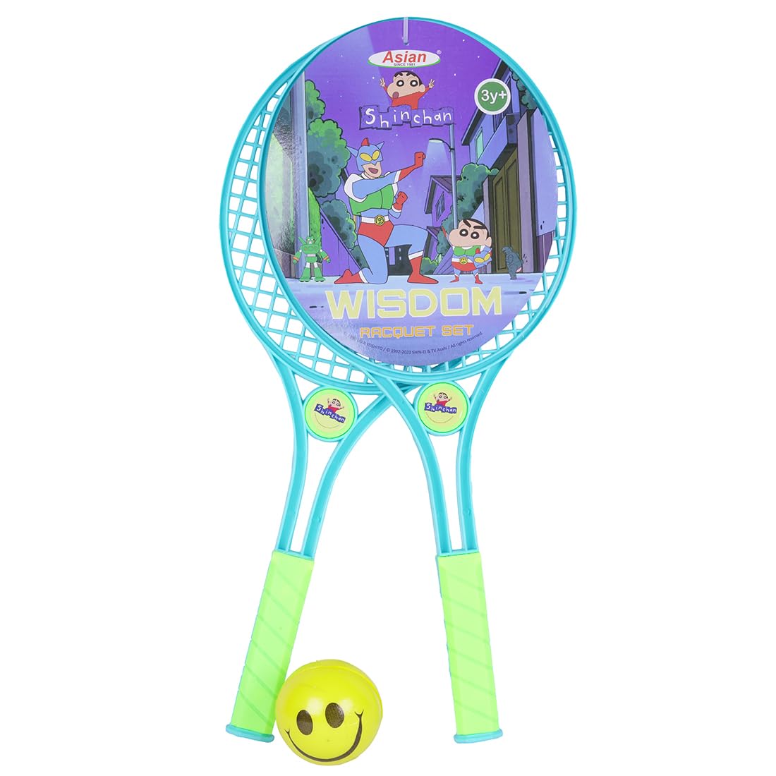 Asian Shinchan Wisdom Badminton Set Plastic for Indoor & Outdoor Play for Kids Badminton Racquet (Pack of: 1, 270 g) (Multicolor) (B0DC45KRFF) Amazon Price History, Amazon Price Tracker