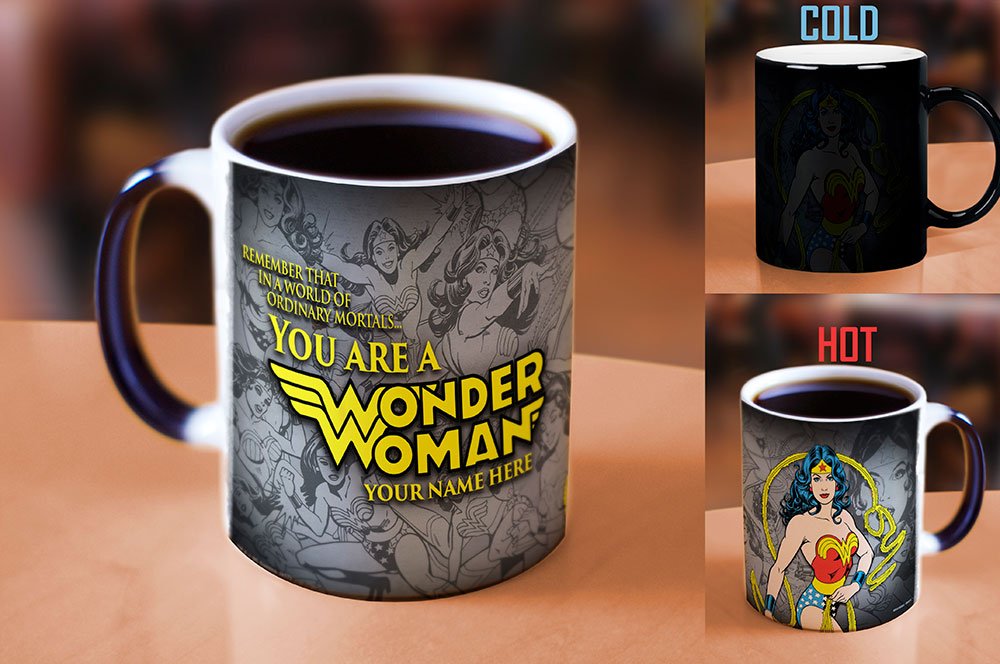 Amazon.com: Morphing Mugs DC Comics - Wonder Woman - You Are a Wonder Woman  - Personalized - One 11 oz Color Changing Heat Sensitive Ceramic Mug   Image Revealed When HOT Liquid