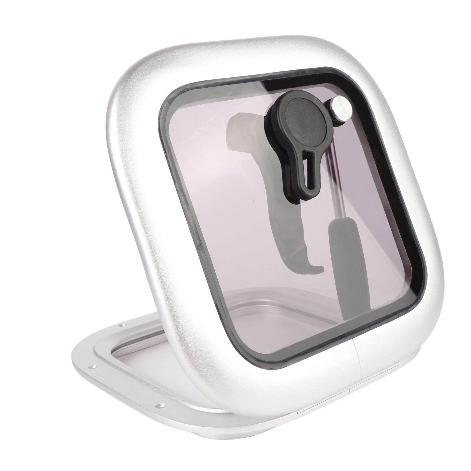 Yctze Oblò per Finestra per Barche Oblò per Yacht Marine 211 X 211 Mm Grigio Push Out Lucernari con Asta di Supporto in Acciaio per Yacht RV – Soluzione di Sostituzione dell'hardware del Ponte