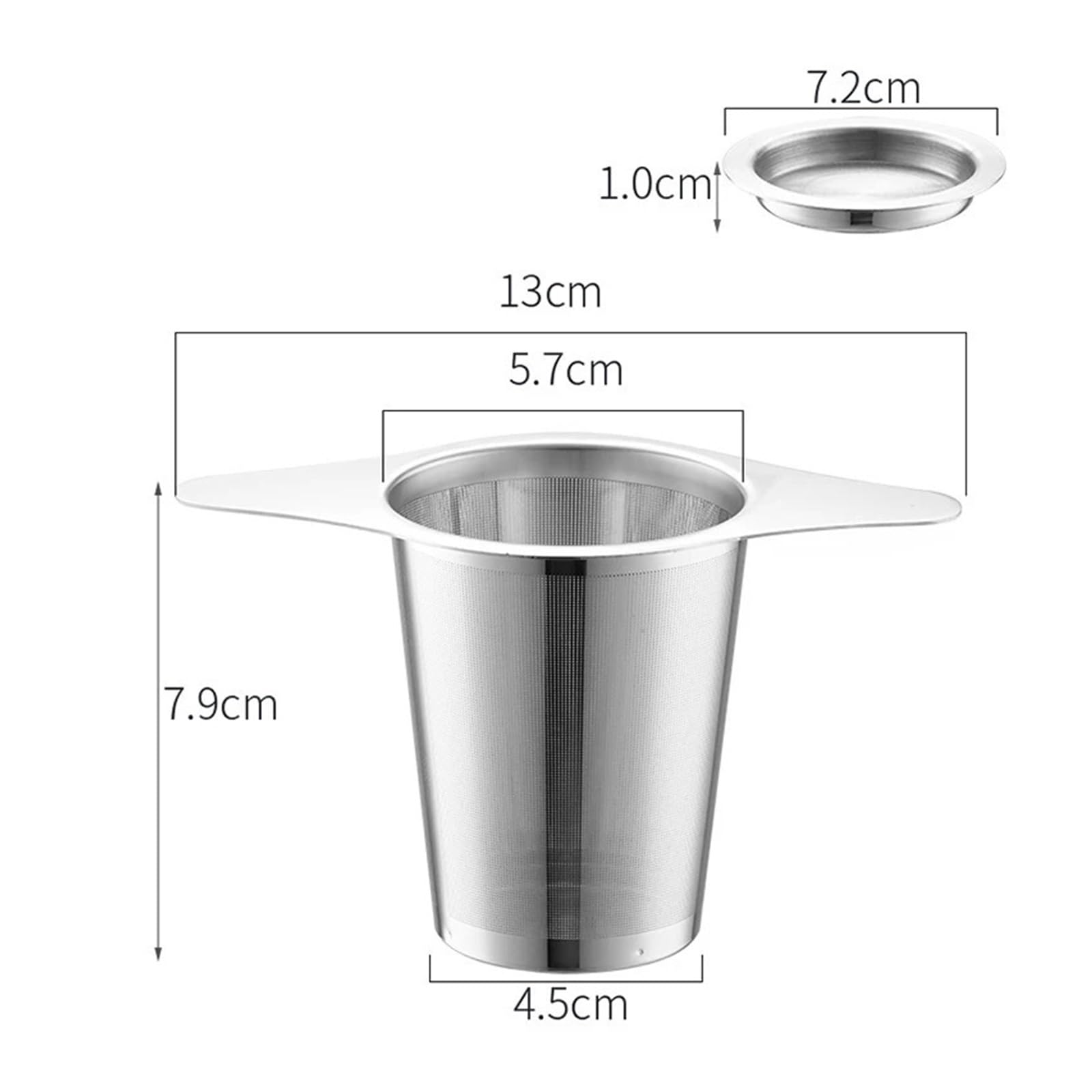 Cesta infusora de té de acero inoxidable con tapa, filtro de hojas sueltas de primera calidad para una preparación perfecta, 1 difusor de té para los amantes del té (estilo 02)