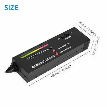 Portable Diamond Tester Tool with Gem Testing Tray & Storage Bag | Professional Audio Diamond Selector II - Gemstone Tester Pen for Jewelry, Ruby, Crystal & Precious Metals Testing