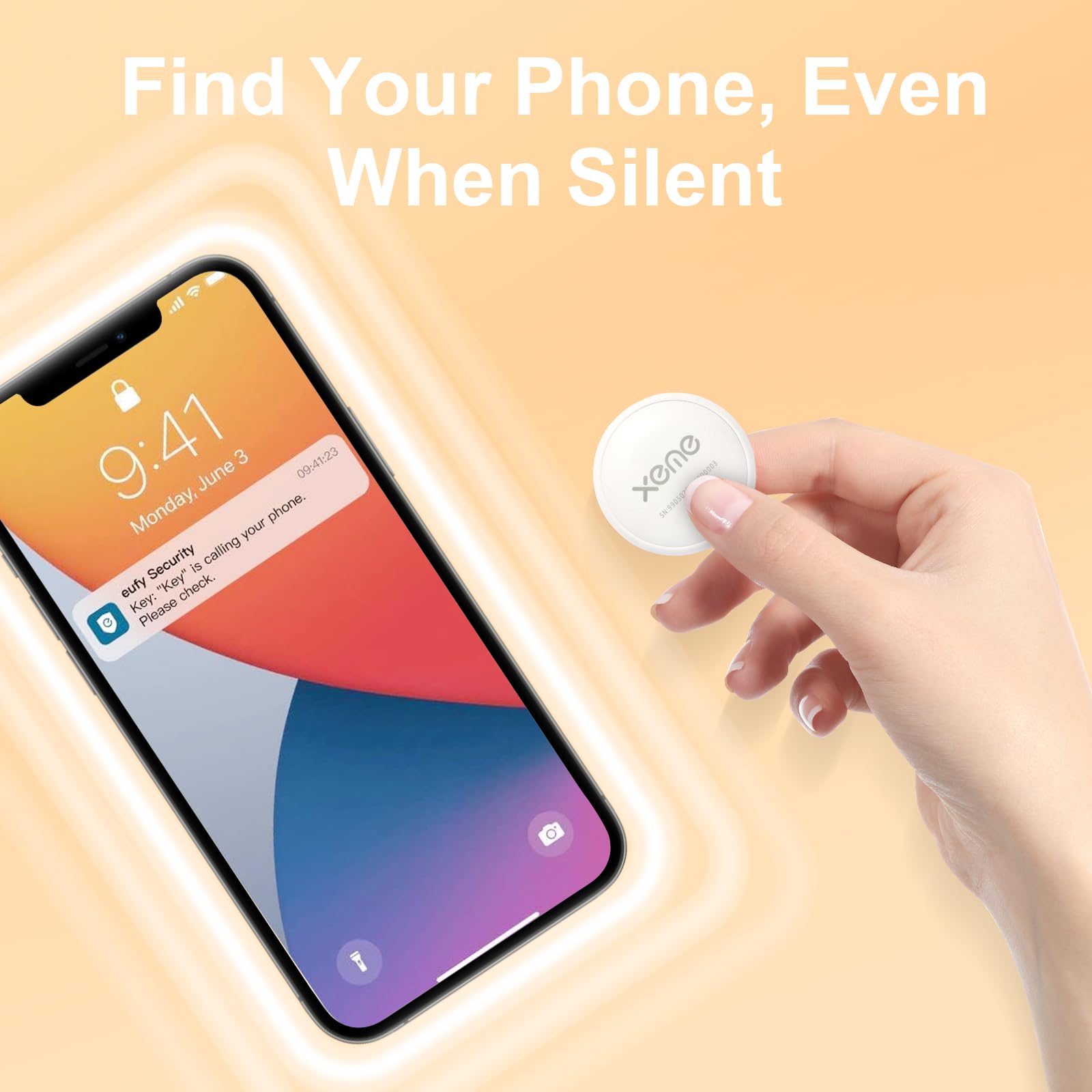 Localisateur de clés, localisateur de suivi Bluetooth avec Apple Find My (iOS uniquement), localisateur d'articles intelligent pour clés/bagages/portefeuille, etc.