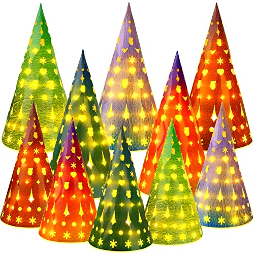 Sacs de Noël en papier ignifuge et 10 bougies cônes LED