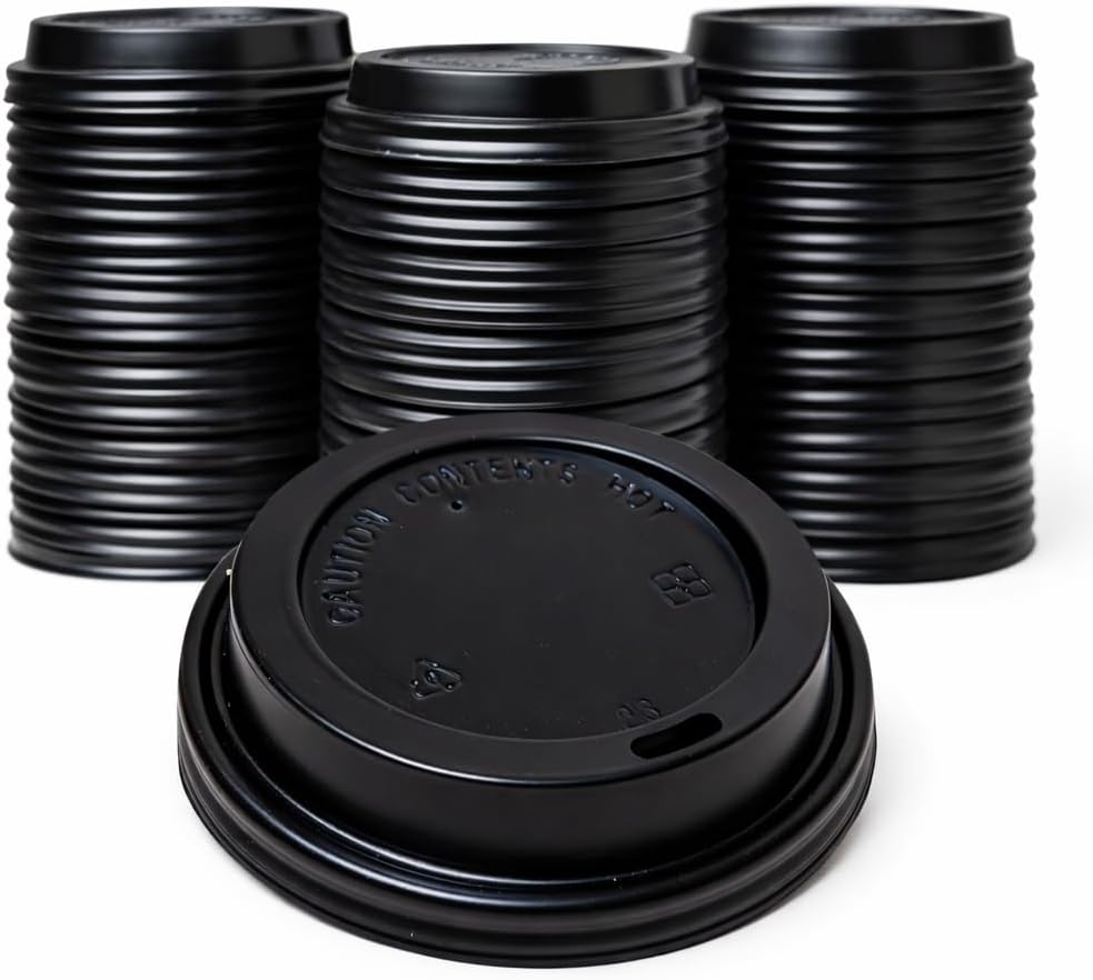Sierra 10-24oz Black Hot Paper Cup Travel Lid, 1000 Count, 10 Packs of 100
