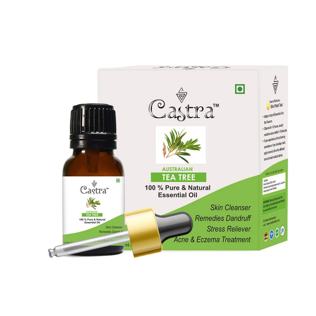 Castra Tea Tree(Australian) 100% Pure And Undiluted Essential Oil used for Skin blemishes, pimples,scars,Hair dandruff,lice treatment -15 ml (TEA TREE)-image-49