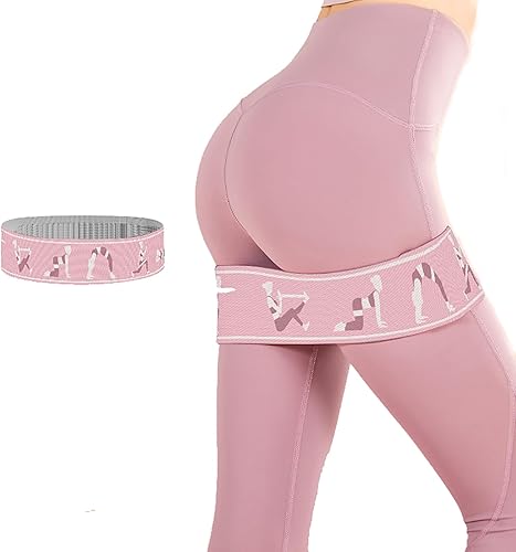Bandas de resistencia para entrenar con guía de bandas de entrenamiento, bandas de glúteos para mujeres y hombres, bandas elásticas de tela para