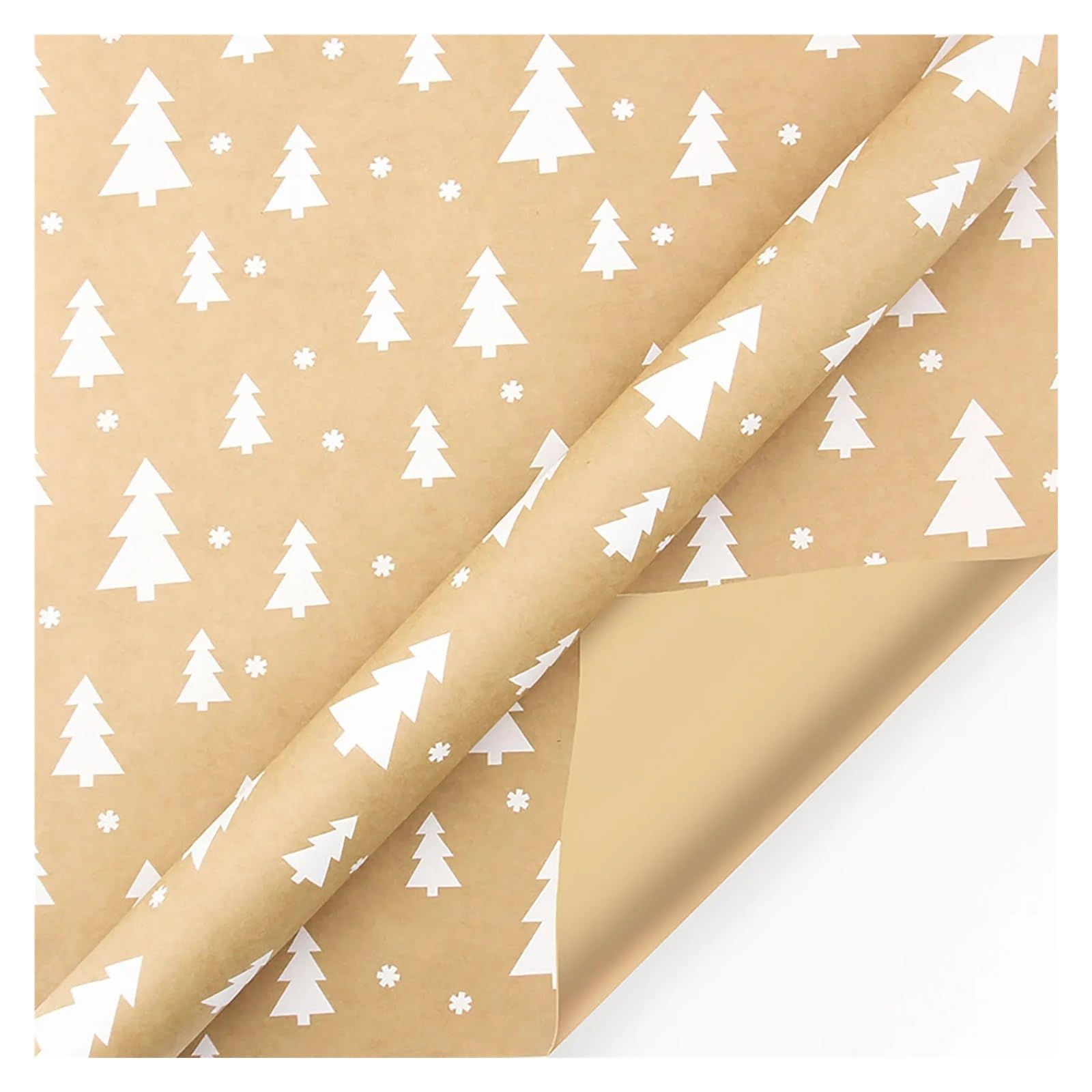 1pc Single-Sided Christmas Wrapping Paper Classic And Other Pattern Kraft Printed Present Giving Holiday(Christmas tree)