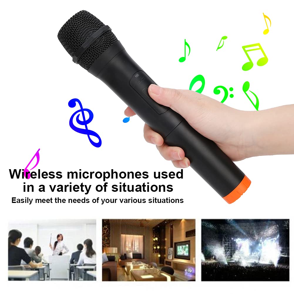 Microphone, VHF Handheld Cordless Dynamic Mic System with USB Receiver for Karaoke Wedding Party Singing Classroom