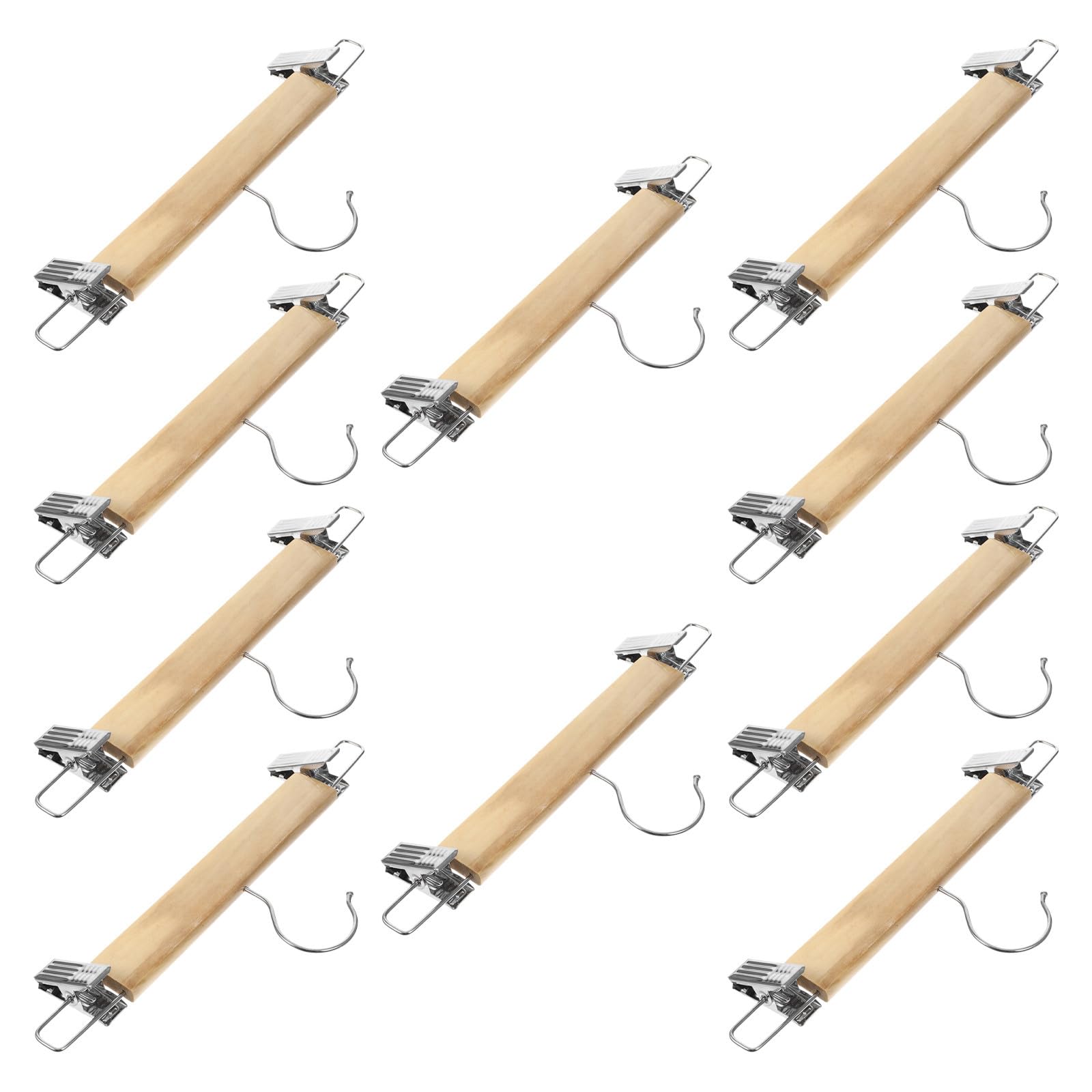 Cintres à pinces en bois NUOBESTY lot de 10 pour l'organisation de placard