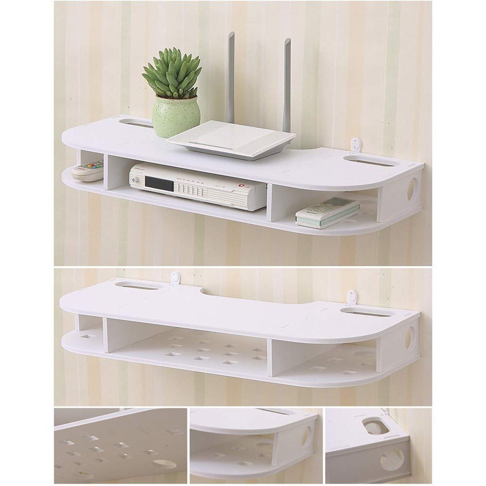 Mensole da Muro Scatola di Immagazzinaggio Router Senza Fili A Parete Cremagliera Bordo di Presa Galleggiante TV Stand Shelf Console Set-Top Box Telefono Deposito Rack Hanging Box