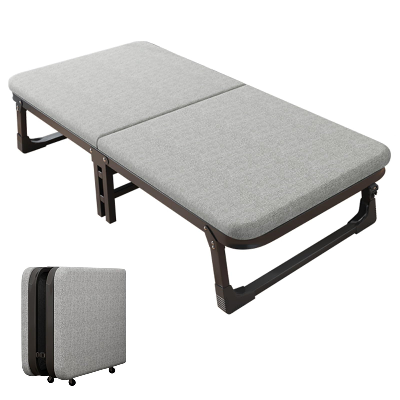YVYKFZD Letto Pieghevole Portatili per Adulti, brandina Pieghevole, Comodi Letto Brandina Pieghevole con Materasso, Ruote girevoli, Supporta 330 libbre (Size : 185x90x38cm)