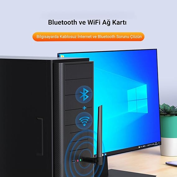 DM AD087 Bluetooth 5.0 Adapter - 600Mbps Dual Band WiFi Transceiver Access Point