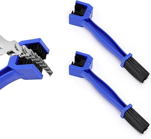 Miniatura 1 de Ziciner 2 piezas de arandelas de cadena de bicicleta o motocicleta, cepillos de limpieza de suciedad para engranajes de cadena de motocicleta,