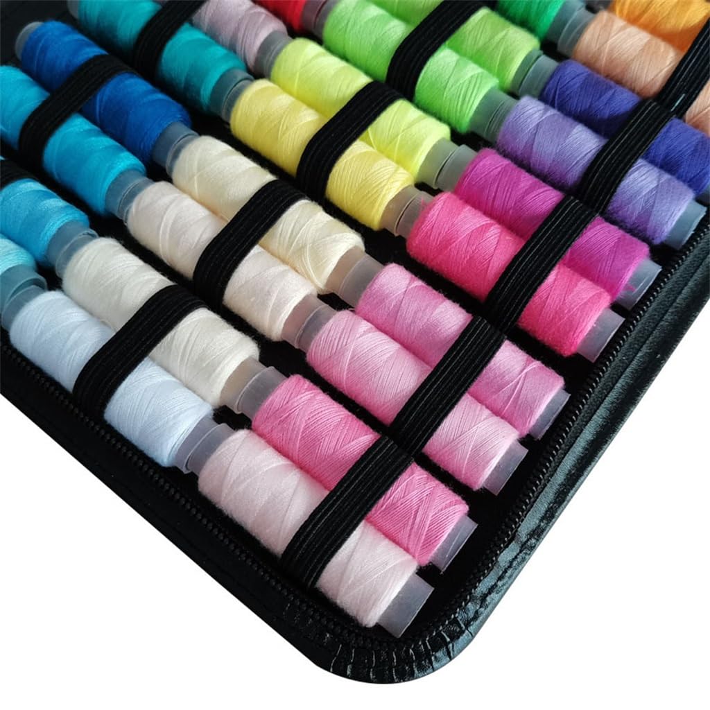 Bolsa de Costura Manual de 206 Piezas, Bolsa Negra para Aguja e Hilo, Juego portátil de Aguja e Hilo