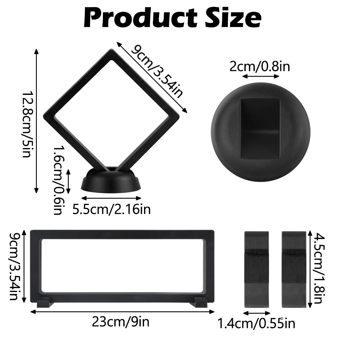 Minkissy 2 Stück Transparente 3d Schwebende Displaybox Pe Membran Schmuckhalter Staubdicht Schmuckvitrine Für Medaillen Münzen Und Sammlerstücke