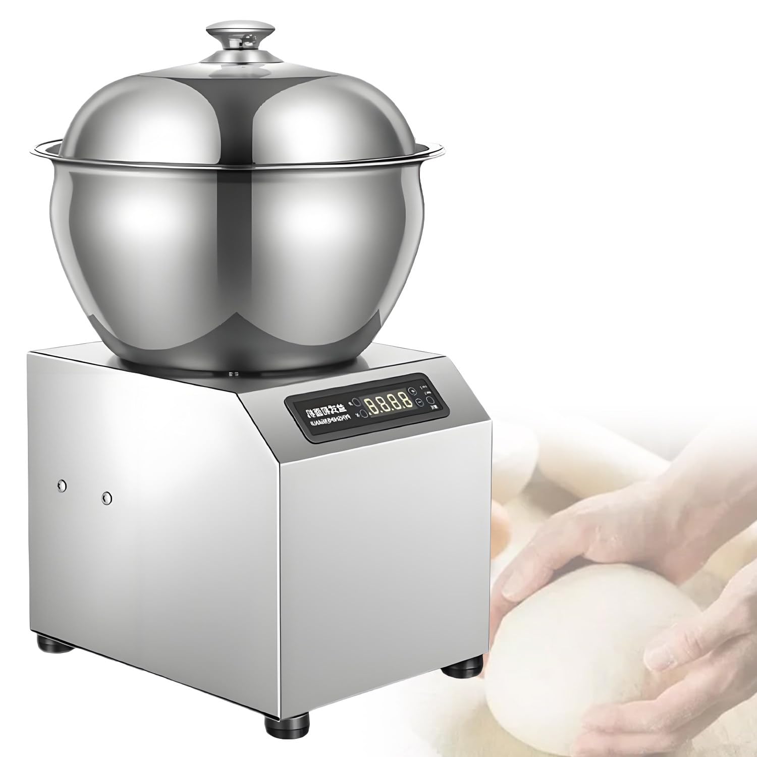 Impastatrice a Spirale Professionale da 2200 W, Vasca Rimovibile con Doppia Rotazione e Timer, Macchina impastatrice elettrica da 5/8 kg per panetteria, Pizzeria, ristoranti 8KG