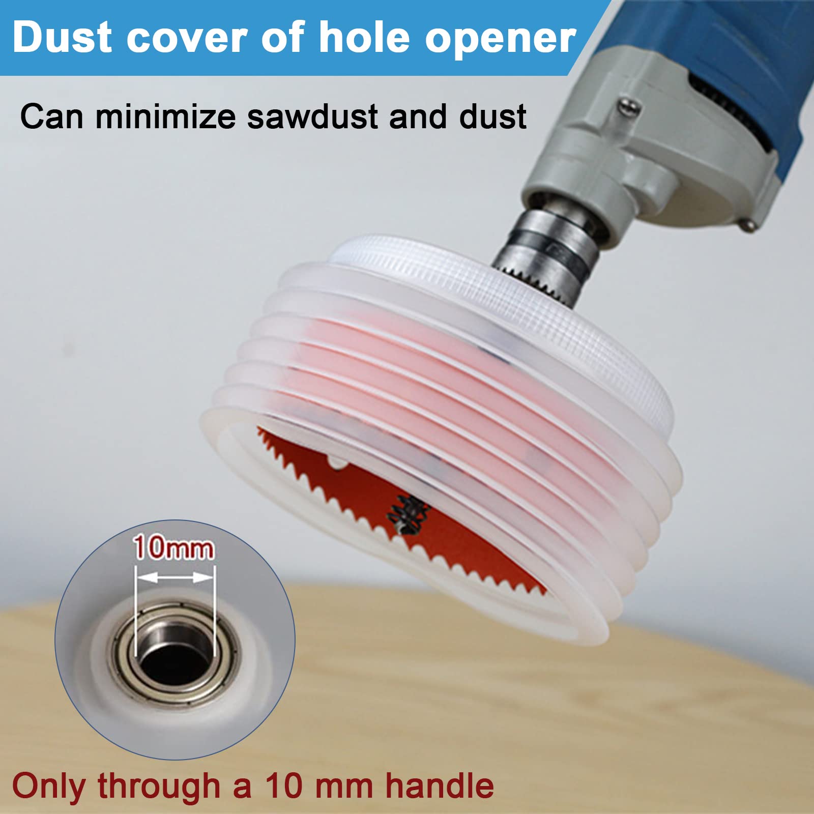 Jetisva Hole Saw Dust Collector Elastic Sealing Drill Dust Catcher Washable Ash Bowl Wall Drilling Hole Saw Dust Cover for 0.63-4.92inch Electric Drill Bits Hammer Holesaw Hole Cutter Hole Opener - Image 4