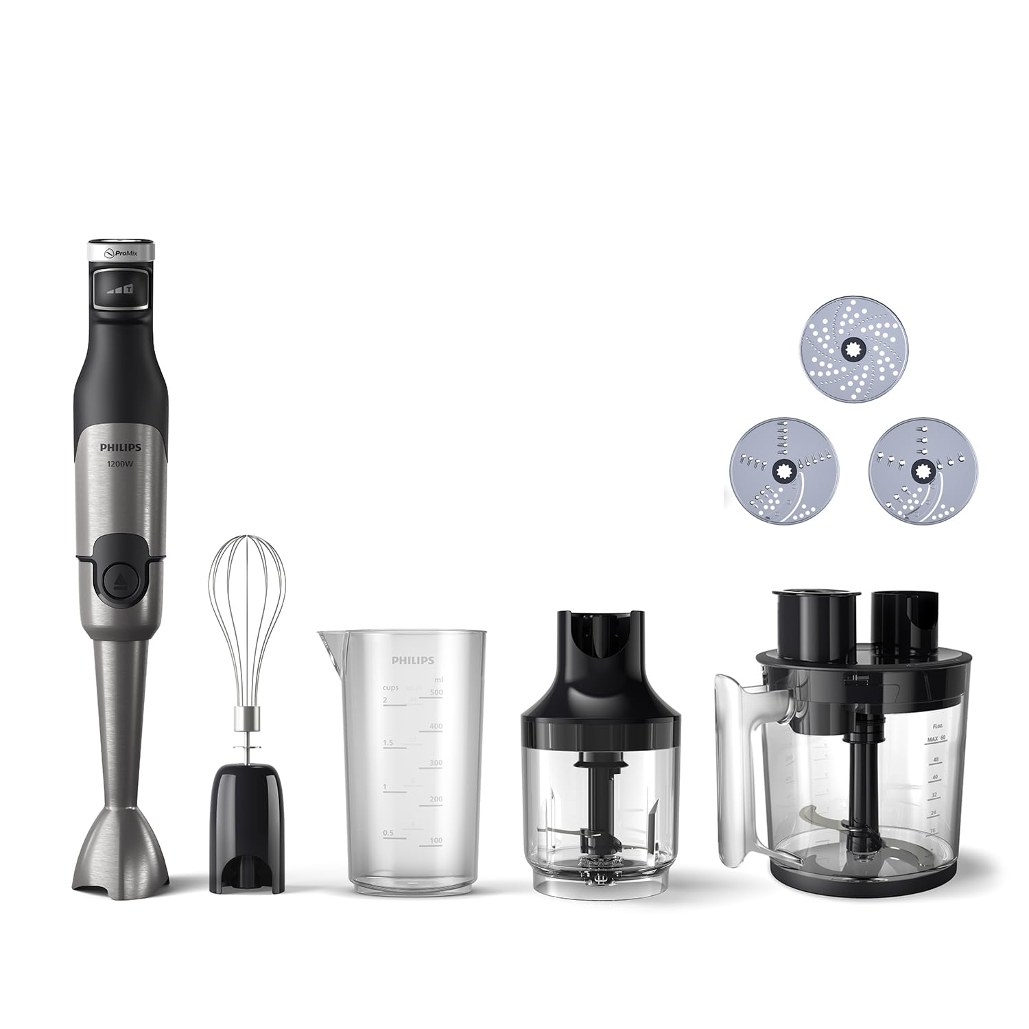 Philips 5000-Serie Stabmixer inkl. Zerkleinerer, Kompakthacker und Schneebesen – 1200 W
