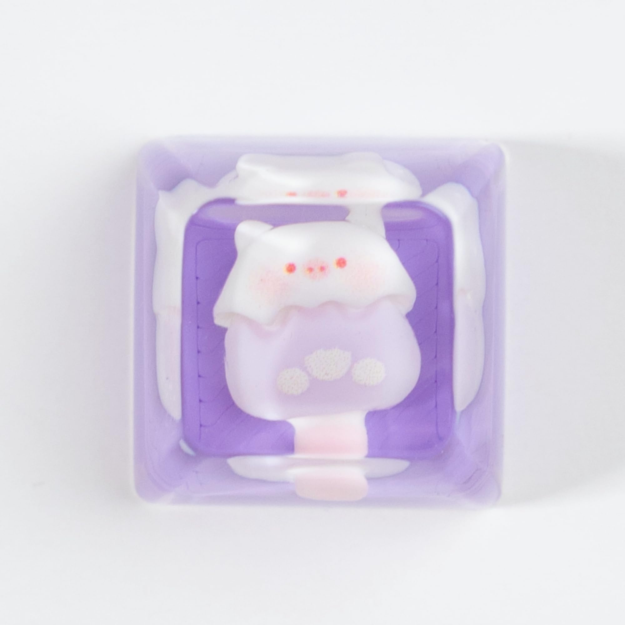 Purple Bear-Ice-Cream Artisan Keycap, 1U Resin MX Switch Compatible, Mechanical Keyboard Decorative Key