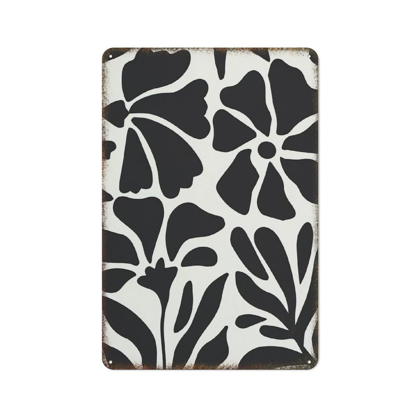 Abstract Floral Botanical High Gloss Vintage Metal Art Sign Fashion Man Cave Household Wall Decor 8x12 Inch