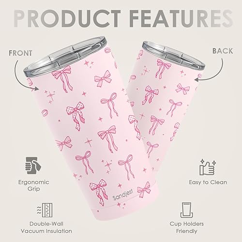 Vista 160 de SANDJEST Vaso de llama – Taza de viaje para café con aislamiento de acero inoxidable de 20 onzas – Regalos de llama para mujeres, niñas
