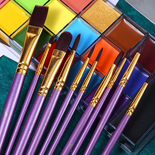 Ucanbe Athena Face Body Paint Oil Makeup Set, 20 Colors Fx Halloween Party Painting With Stainless Steel Mixing Palette And Spatula Tool,10 Pcs Artist Paintbrushes,Tattoo Stencil Arts Crafts Kit #TOP4
