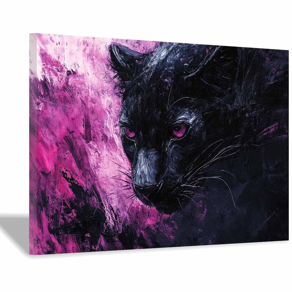JOSUE Animal Canvas Wall Art Bathroom Leopard Artwork Landscape Painting Picture Modern Wall Art for Living Room Bedroom Home Office Kitchen Decor(Black 108)-50x70cm Framed