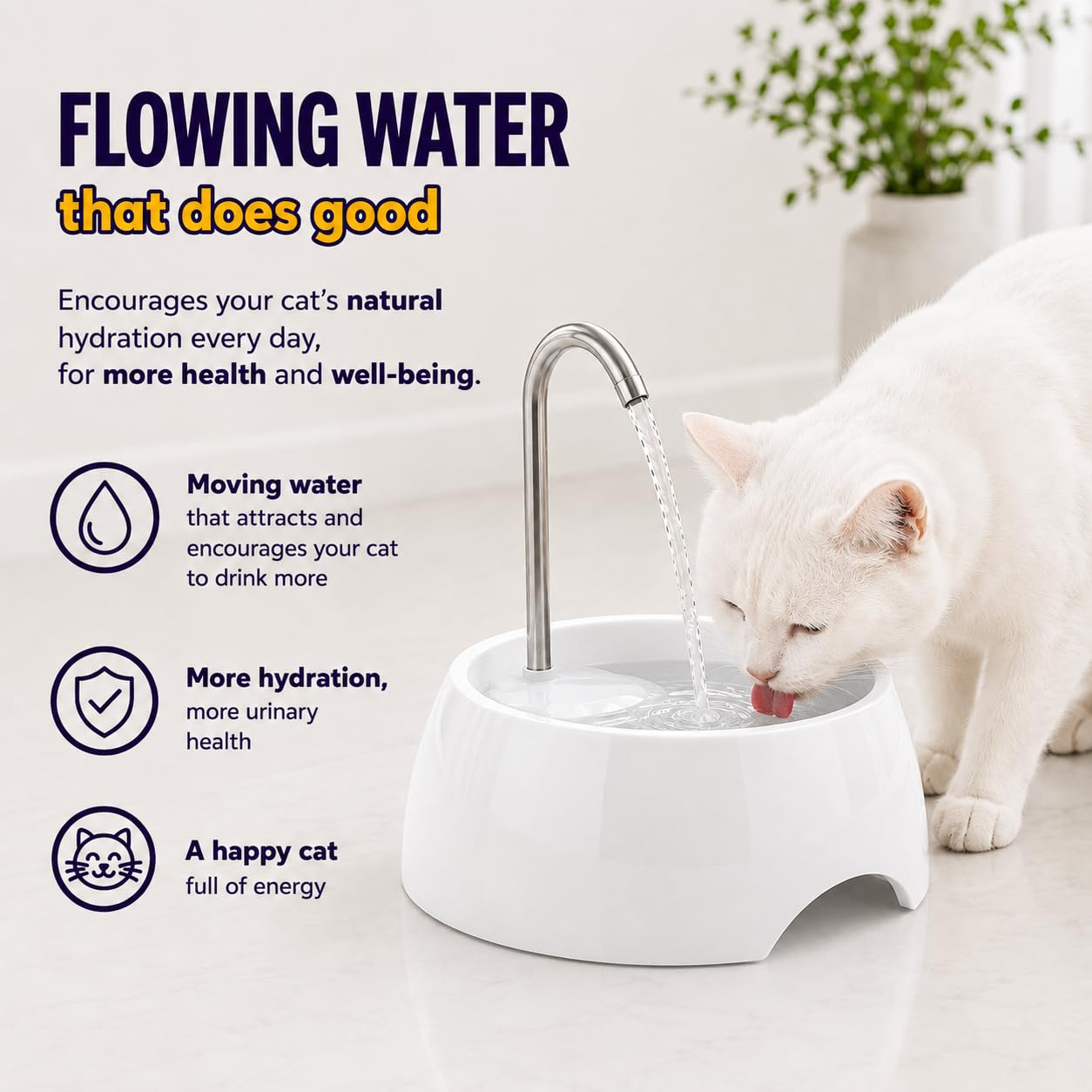 AMICUS - Aqua Mini fontana portatile per animali domestici - Fontana d'acqua per cani e gatti, fontanella automatica per animali domestici, distributore d'acqua per cani e gatti - Adattabile, acciaio
