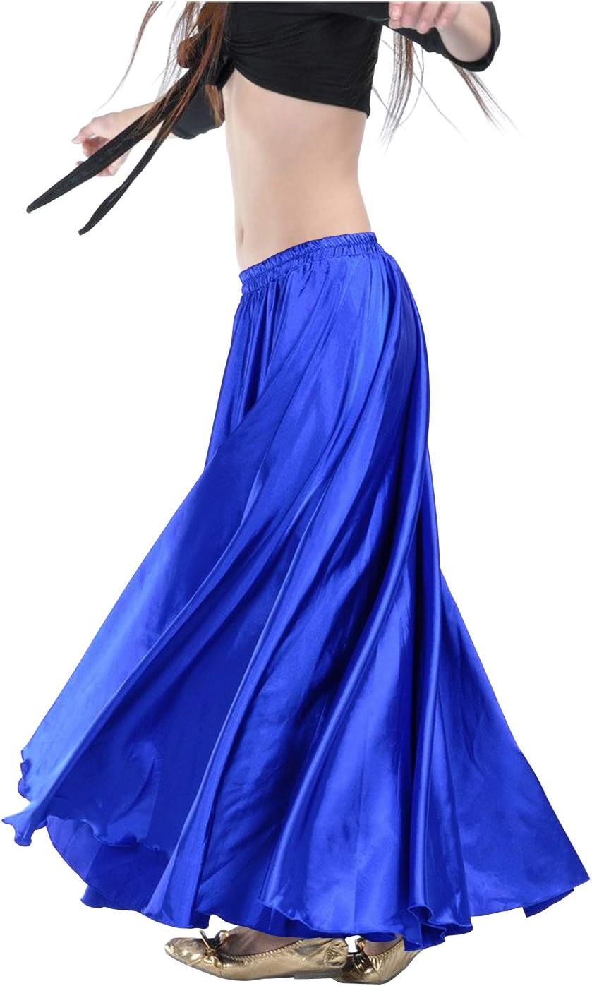 Indian TrendyWomen's Satin Full Circle Swing Halloween Belly Dance Tribal Skirt