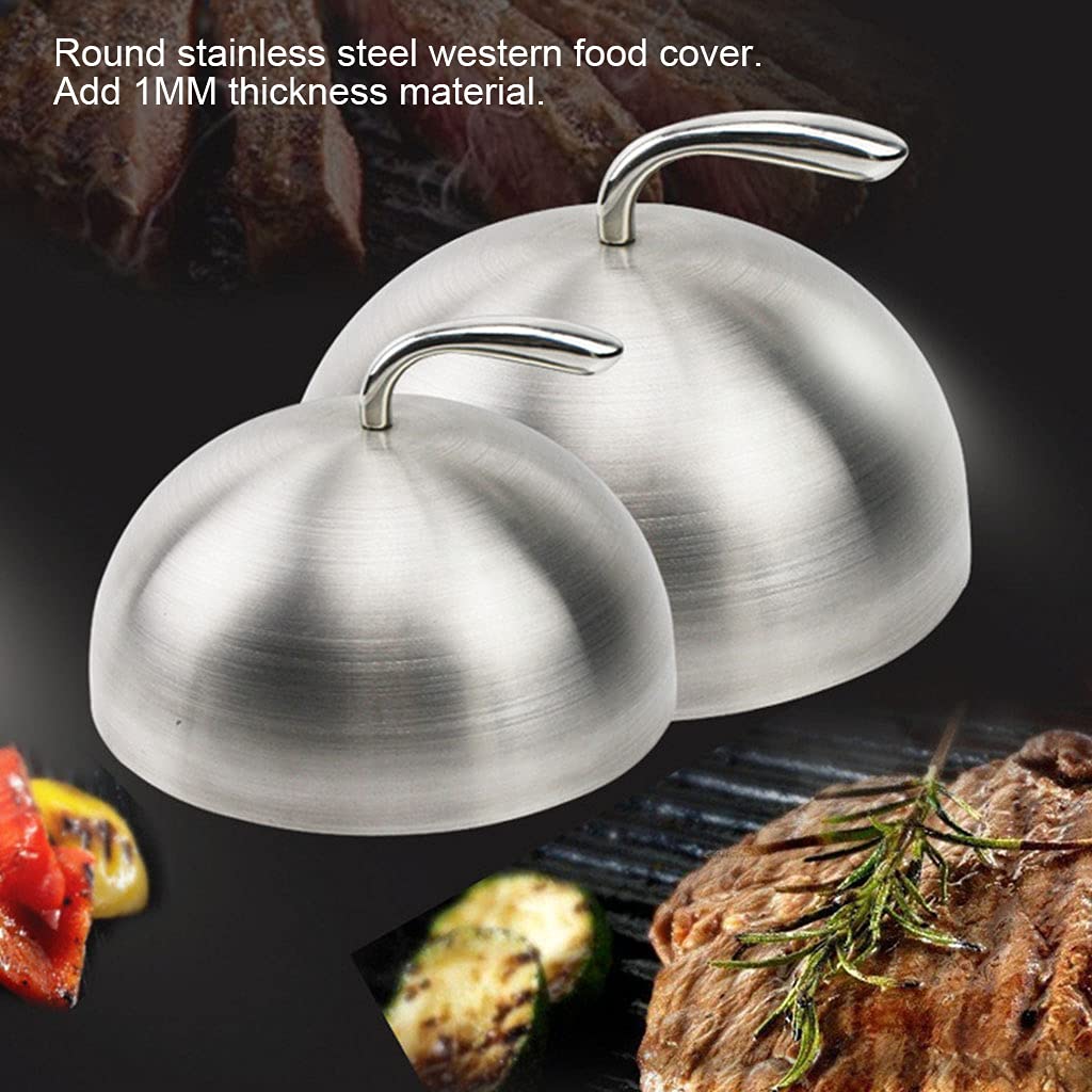 20/24/26/28 cm en acier inoxydable steak teppanyaki couvercle dôme plat alimentaire