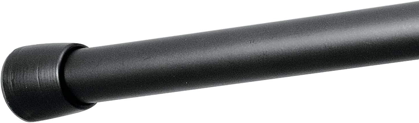 iDesign Metal Tension Shower Curtain Rod, The Cameo Collection – Adjustable Between, 26"-42", Matte Black