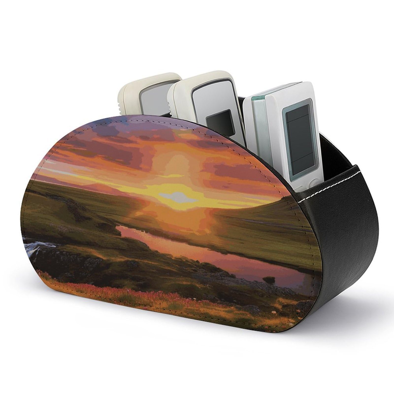 Btcowzrv Style Iceland Sunset Remote Control Holder With 5 Compartments