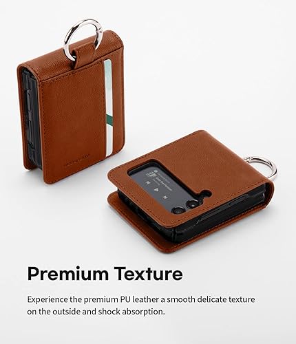 Miniatura 3 de GOOSPERY Funda tipo cartera con anillo para tarjeta compatible con Galaxy Z Flip 4, tarjetero y bolsillo de almacenamiento de piel sintética de alta