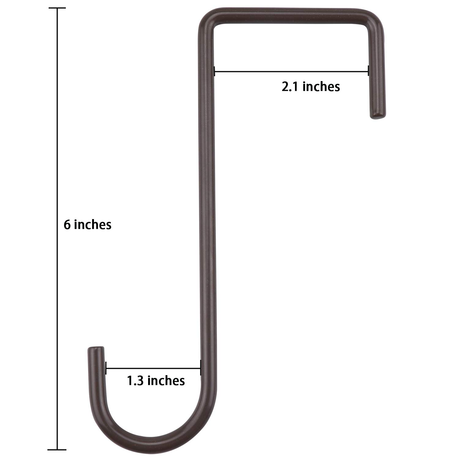 ESFUN 6 Pack 2 x 6 inch Fence Hooks Patio Hooks Brown Powder Coated