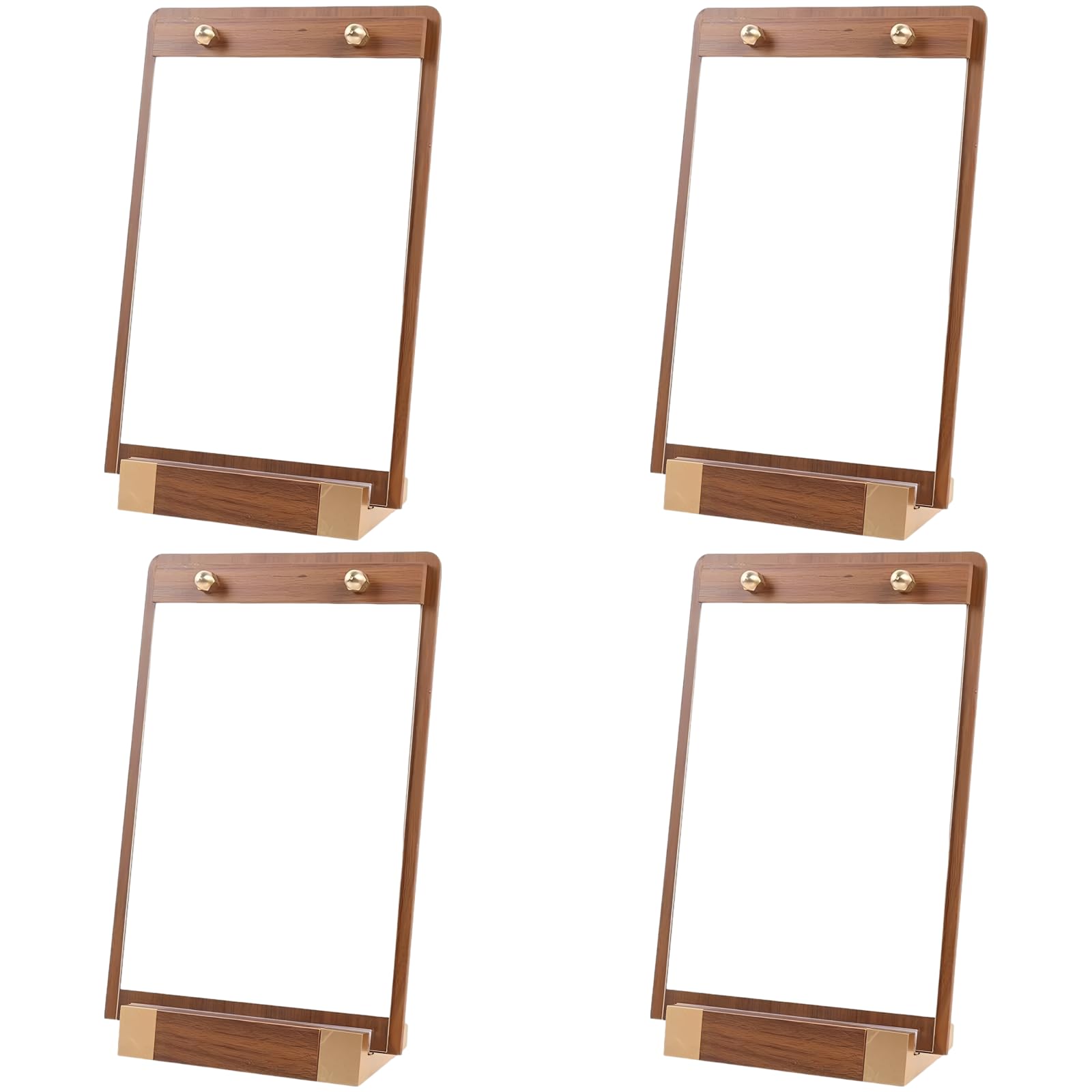 Lot de 4 supports d'affichage de table, porte-menu en bois de noyer 11,7 x 8,3 in / 29,7 x 21 cm, bords arrondis, pour restaurant, mariage, publicité