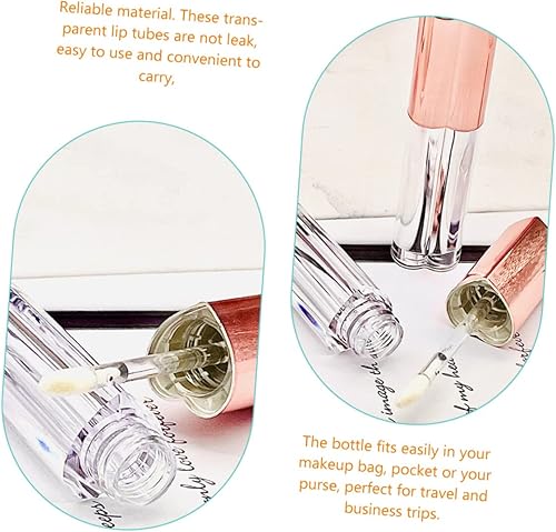 4pcs Heart Shaped Lip Gloss Tubes Empty Lip Balm Containers Diy Lipstick Tubes Plastic Leakproof Design