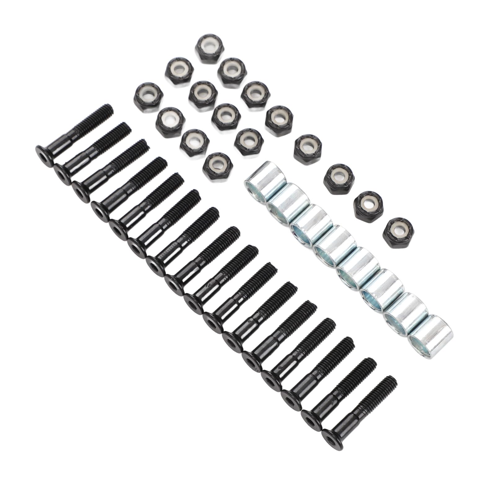 ZIZEV Skateboard Mounting Screws Nuts Set, Easy to Install Strong Load Bearing Capacity Skateboard Hardware Kit for Repairing (25mm)