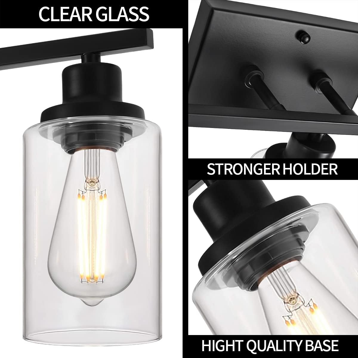 Rеvіеw Dіѕсоunt 3-Light Bathroom Vanity Light ,Matte Black Modern Wall Sconce Light Fixture,3 Vanity Lights for Bathroom Over Mirror Kitchern Bathroom Living Room Industrial Wall Lighting